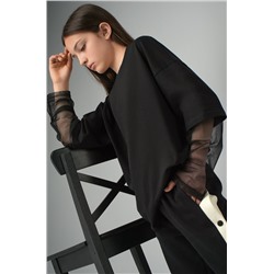 Лонгслив для девочки оверсайз с двойным рукавом Happyfox