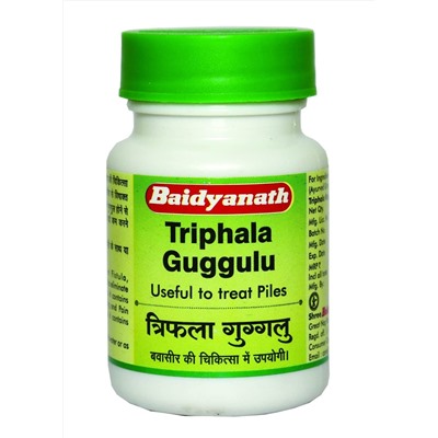 TRIPHALA GUGGULU, Baidyanath (ТРИФАЛА ГУГГУЛ, Байдьянатх), 80 таб.
