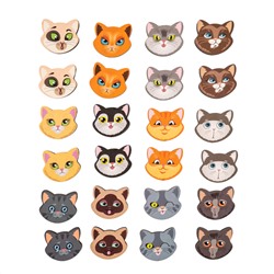 Настольная деревянная игра МЕМО «Коты» (24 фишки в коробке)
