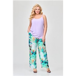 Svetlana-Style 1779 бирюзовый+цветы+лаванда, Брюки,  Жакет,  Топ