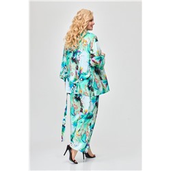 Svetlana-Style 1779 бирюзовый+цветы+лаванда, Брюки,  Жакет,  Топ