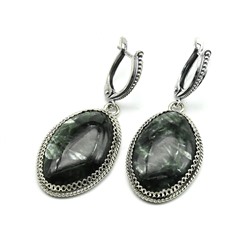 Серьги серафинит 20*29мм