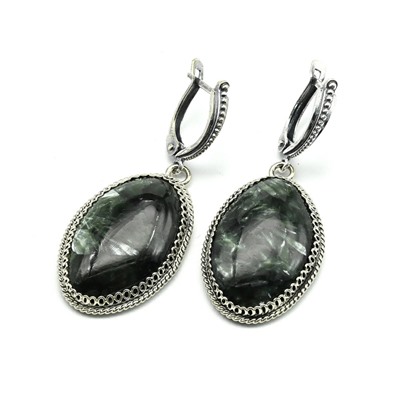 Серьги серафинит 20*29мм