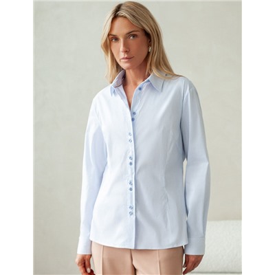 Блузка прилегающего силуэта из хлопка