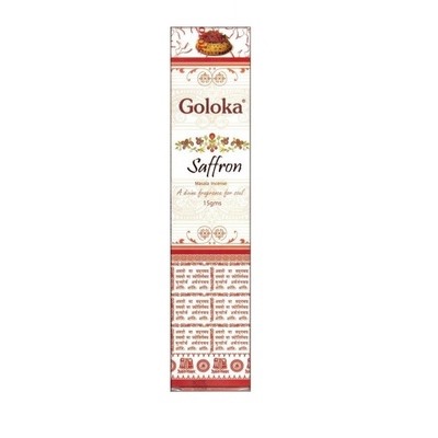 Goloka SAFFRON (Высококачественные индийские благовония Шафран, Голока), 15 г.
