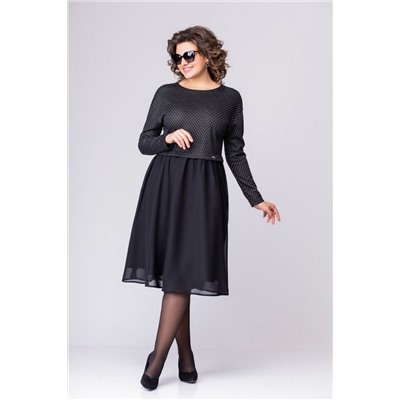 EVA GRANT 7084 черный+горох, Платье