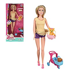 Игроленд. Кукла с питомцем, 6 предметов, ABS, ПВХ, полиэстер, 21,5х32х6,5см 267-842