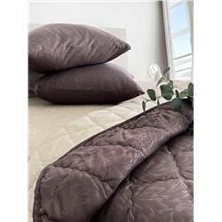 Комплект постельного белья с одеялом New Style КМ-001 коричневый-бежевый