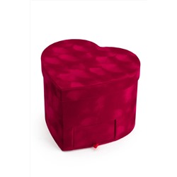 Коробка сердечко, бархатная 20*20*15 см (SF-7436) красный