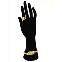 Браслет Змея с фианитами цв.хрусталь, черный, 16см