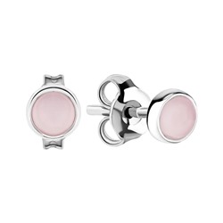 Серьги из серебра розовый кварц, Л-10710