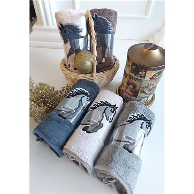 Полотенце из микрофибры "Мустанг" с атласной каймой 35*75 см.