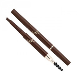 Карандаш д/бровей ES-412  автомат. + расческа dark brown (т.коричн.) Fleur