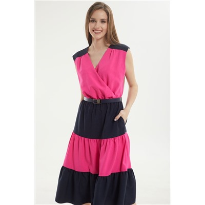 Alani Collection 1708 фуксия/т.синий, Платье