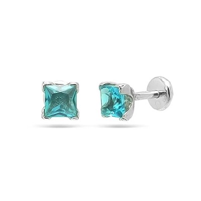 Серьги из серебра параиба кварц, Ю-25005р
