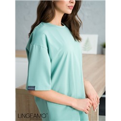 Трикотажная женская футболка оверсайз LINGEAMO мятная ВФ-14 (5)
