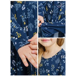 Платье Тиана веточки на темно-синем