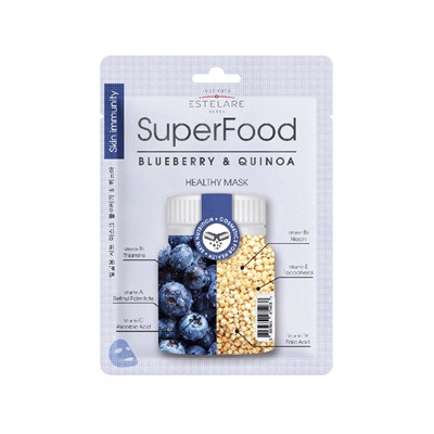Estelare  SUPERFOOD Черника и Киноа Тканевая маска для лица  25 г