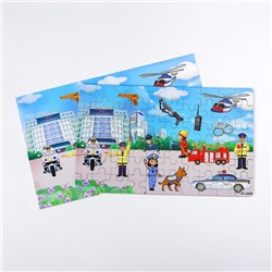 Пазлы по цифрам "Пожарные" 60 шт., 8×12,5×4 см