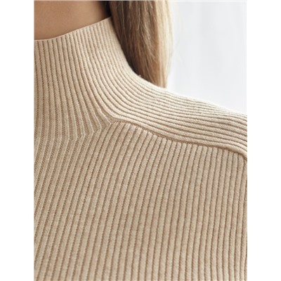 Водолазка тонкой вязки в рубчик из хлопка с нейлоном