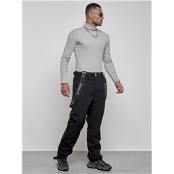 Полукомбинезон утепленный мужской зимний горнолыжный черного цвета 7504Ch