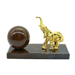 Часы из обсидиана голубого "Слон" 180*80*115мм.