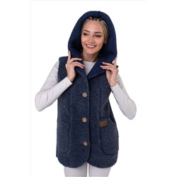 Жилет ЭКО с КАПЮШОНОМ джинса