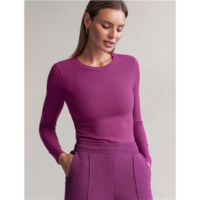 Джемпер из трикотажа в широкий рубчик