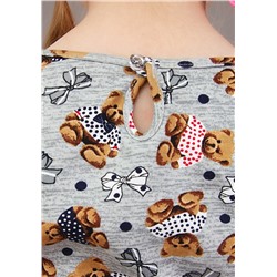 Платье Колокольчик (Мишки длинный рукав) 3-401