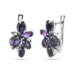 Серьги из серебра аметист, Чарлен