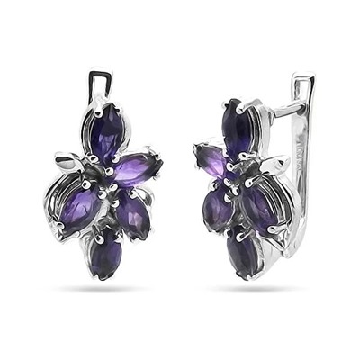Серьги из серебра аметист, Чарлен