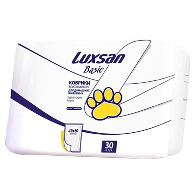Пеленки LUXSAN Basic для домашних животных 40х60 30 шт. 3.46.030.1 (73) АГ