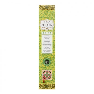 Goloka BENJOIN Masala Incense (Высококачественные индийские пыльцовые благовония БЕНЗОИН, Голока), 15 г.