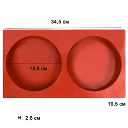 Форма силиконовая «Диски 15,5 см», 2 ячейки (H-2,8 см)