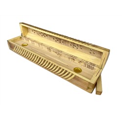 Подставка под благовония ПЕНАЛ РЕЗНОЙ В ПОЛОСКУ L066-3 (ручная работа, дерево, резьба, 30 см.,), 1 шт.