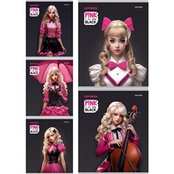 Тетрадь 48 л клетка PINK&BLACK Проф-Пресс Т48-2552