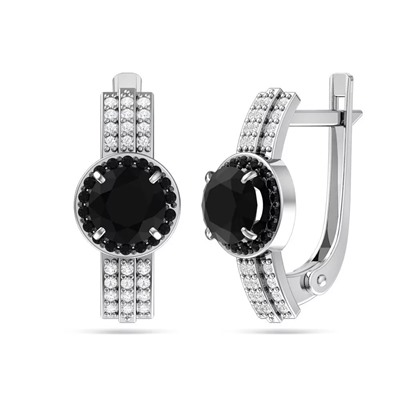 Серьги из серебра синт.кварц, ЗК2101267ч