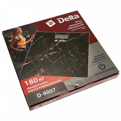 Весы 180 кг 30×30 см электронные напольные DELTA D-9007 "Black onix"
