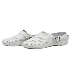 Сабо женские белые, натуральная кожа