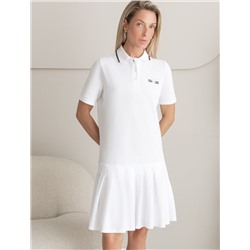 Платье-поло из фактурного трикотажа
