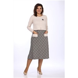 Lady Style Classic 2021/1 зеленый_с_бежевым, Платье