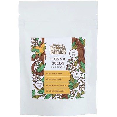 HENNA SEEDS Hair Powder, Indibird (СЕМЕНА ХНЫ Порошок для волос, Индибёрд), 200 г.