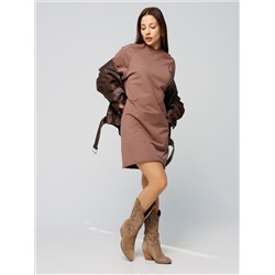Женское платье с рукавом реглан из футера 2-х нитки Lingeamo какао ВП-11 (02)