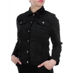 Y-1000 BLACK Куртка джинсовая женская MISS JUSTING (98% хлопок 2% эластан) размер L- 44 российский
