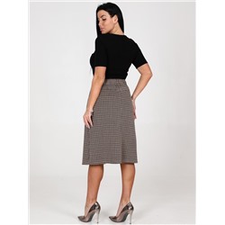 Магда - юбка клетка коричневый