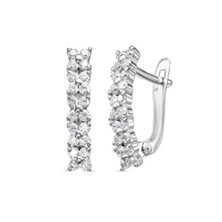 Серьги из серебра куб.циркон., В10-0697