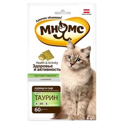Мнямс хрустящие подушечки для кошек с курицей и сыром "Здоровье и активность" 60 г 700019АГ