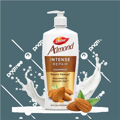 Almond INTENSE REPAIR Shampoo, Dabur (Шампунь МИНДАЛЬ интенсивное восстановление волос, Дабур), с дозатором, 650 мл.
