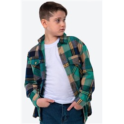 Детская теплая фланелевая рубашка в клетку Happyfox