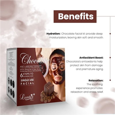 COCOLATE Anti-Ageing Therapy Facial Kit, Luster (ШОКОЛАД антивозрастной набор для ухода за лицом, Ластер), 1 уп. (40 мл.)